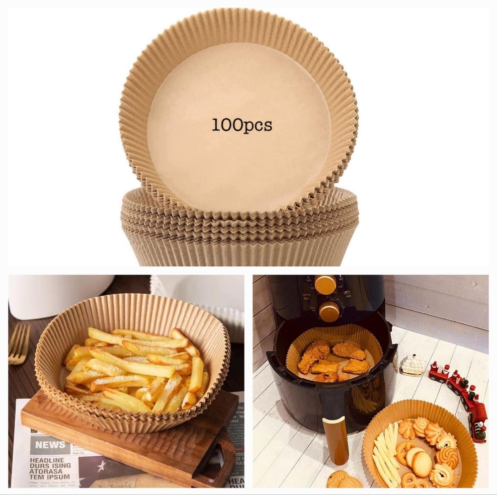 100 Air Fryer Disposable Non-Stick Oil Proof Waterproof Baking Paper Liners - Picture 1 of 10